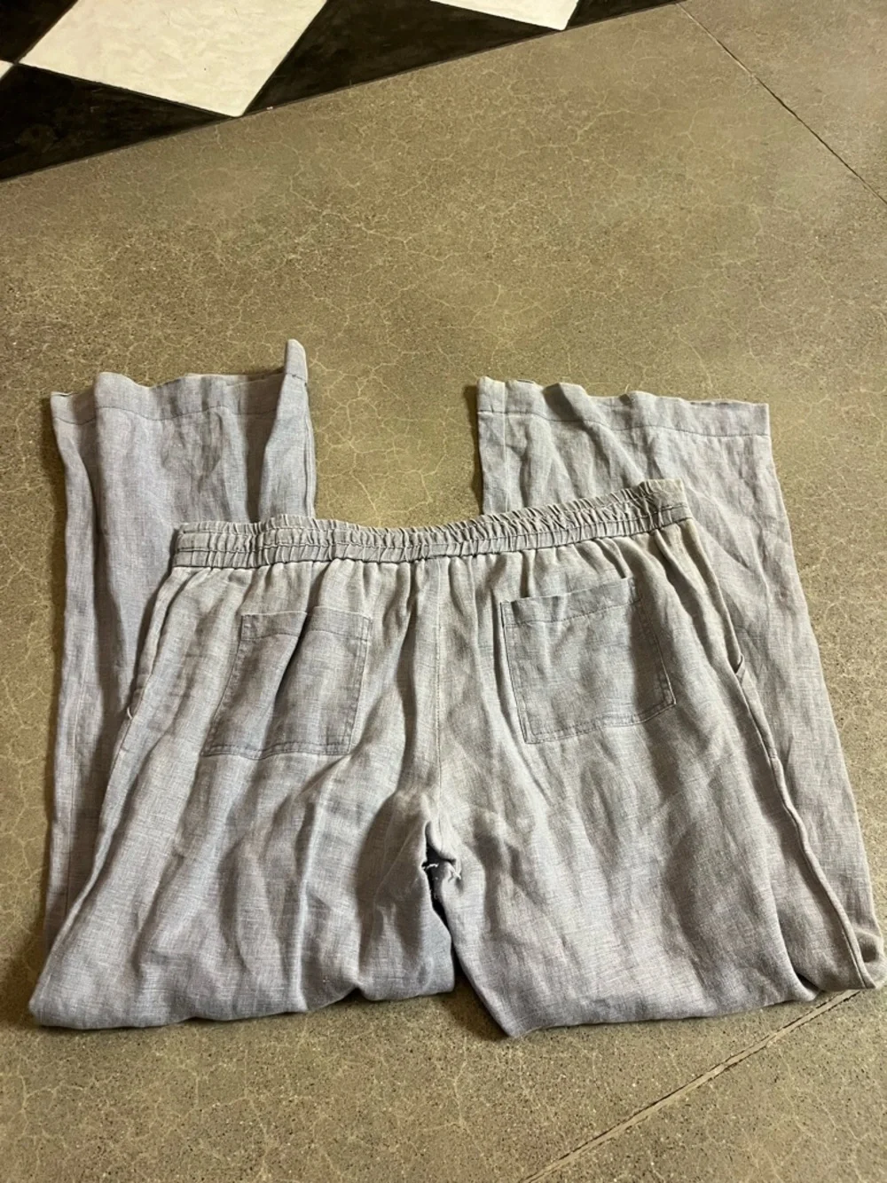 Stem Gray Linen Drawstring Pants - Picture 5 of 6